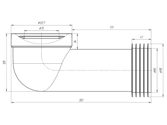 Труба фановая АНИ Пласт W9228 110 мм 90 градусов под гребенку