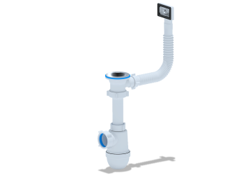 Сифон для мойки АНИ Пласт C0140S 1 1/2 дюйма 40 мм с жестким переливом