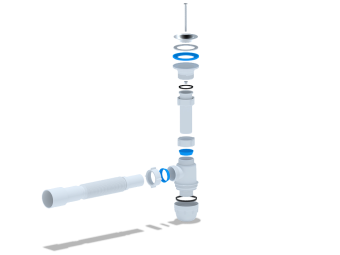 Cифон для раковины АНИ Пласт Юнг BM1016 1 1/4 дюйма 32 мм c гибкой трубой 32х40/50 мм