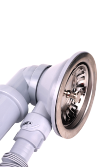 Cифон для мойки АНИ Пласт F серия F7500S 3 1/2 дюйма 40 мм двойной смещенный с гибким переливом и отводом для стиральной машины