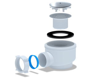 Сифон для душевого поддона АНИ Пласт E410C 1 1/2 дюйма 50 мм хром