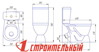 Унитаз-компакт "Лира "(Rosa)  косой выпуск, коричневый