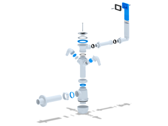Сифон для мойки АНИ Грот A1140 с двумя отводами для стиральной машины с жестким переливом 1 1/2 дюйма 40 мм