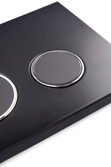 Клавиша АНИ Пласт для системы скрытой установки унитаза черная матовая, обод хром, клавиша черный матовый WP2313