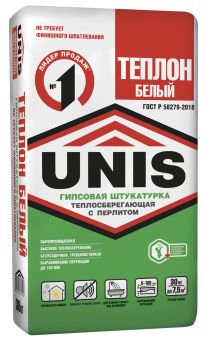 Штукатурка гипсовая ЮНИС Теплон Белый 30кг