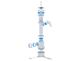 Сифон для мойки АНИ Пласт Грот A1000 1 1/2 дюйма 40 мм с отводом для стиральной машины