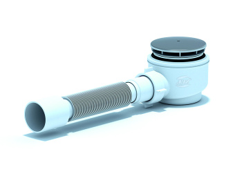 Сифон для душевого поддона АНИ Пласт E515C 1 1/2 дюйма 60 мм с гибкой трубой 40х50 мм