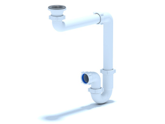 Сифон для мойки АНИ Пласт D5000 1 1/2 дюйма 40 мм прямоточный смещенный