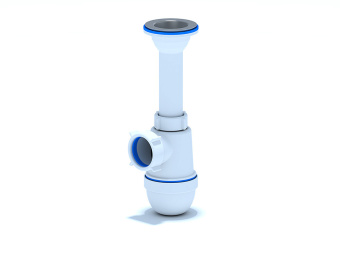 Сифон для мойки АНИ Пласт C0500 1 1/2 дюйма 40 мм с литым выпуском