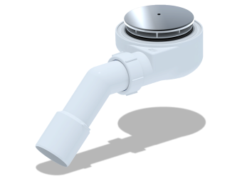 Сифон для душевого поддона АНИ Пласт Е551С с переходной трубой 45° 40/50 мм 1 1/2 дюйма 60 мм хром