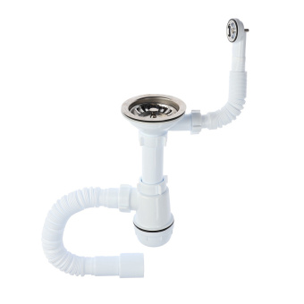 Сифон для мойки АНИ Пласт Грот A0142SA15 3 1/2 дюйма 40 мм с гибким переливом и гибкой трубой 40х40/50 мм