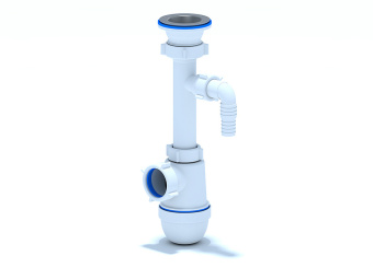 Сифон для мойки АНИ Пласт C0300 1 1/2 дюйма 40 мм с отводом для стиральной машины