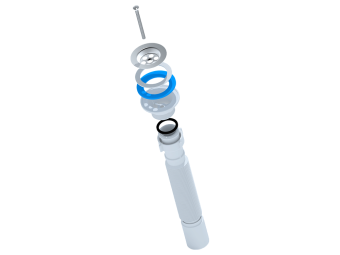 Сифон для мойки АНИ Пласт G204 1 1/4 дюйма 40 мм гофрированный 345-755 мм