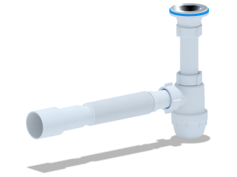 Cифон для раковины АНИ Пласт Юнг BM1016 1 1/4 дюйма 32 мм c гибкой трубой 32х40/50 мм