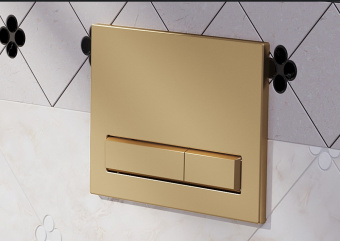 Клавиша АНИ Пласт для системы скрытой установки унитаза золото матовое, клавиша золото матовое WP1455