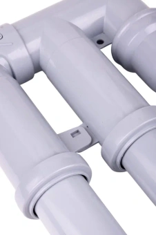 Cифон для мойки АНИ Пласт F серия F7500S 3 1/2 дюйма 40 мм двойной смещенный с гибким переливом и отводом для стиральной машины