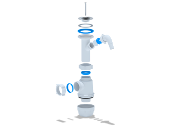 Сифон для мойки АНИ Пласт Грот A2000 1 1/2 дюйма 40 мм с отводом для стиральной машины