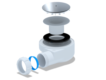 Сифон для душевого поддона АНИ Пласт E550C 1 1/2 дюйма 60 мм высота 53 мм хром