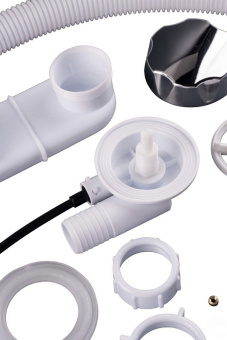 Перелив полуавтомат с плоским сифоном АНИ Пласт EM701 580 мм с гибкой трубой 40х50 мм