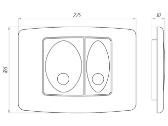 Клавиша смыва АНИ Пласт WP1120 для системы скрытой установки унитаза матовый хром прямоугольная