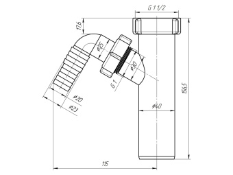 Отвод для стиральной машины АНИ Пласт M140 1 1/2 дюйма х 40 мм