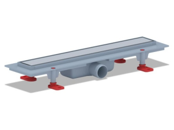 Трап линейный пластиковый АНИ Пласт TL1145M выпуск 40 мм решётка Штиль матовая нержавеющая сталь 450 мм