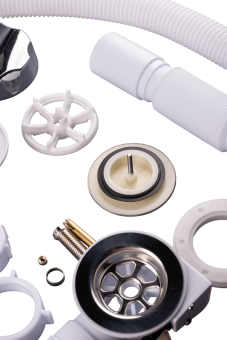 Перелив полуавтомат с плоским сифоном АНИ Пласт EM701 580 мм с гибкой трубой 40х50 мм