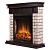 Портал Firelight Bricks Wood Classic камень коричневый, шпон темный дуб