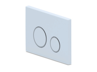 Клавиша АНИ Пласт для системы скрытой установки унитаза глянцевая белая, обод сатин, клавиша белый глянец WPG2040G