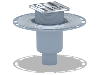 Трап для душа АНИ Пласт THZ5702 DN50 высокий вертикальный регулируемый с комбинированным затвором и решёткой из нержавеющей стали 100х100 мм