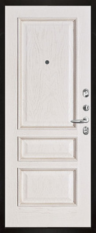 Дверь входная взломостойкая ALBERO BLACK, цвет Альберо Блэк Рисунок грань, панель - Вена цвет Белая патина