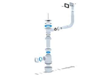 Сифон для мойки АНИ Пласт Грот A0140S 1 1/2 дюйма 40 мм с гибким переливом