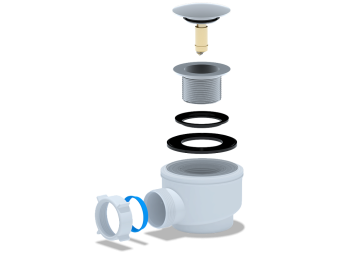 Сифон для душевого поддона АНИ Пласт E410CLG 1 1/2 дюйма 50/60 мм хром клик-клак грибок