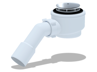 Сифон для душевого поддона АНИ Пласт E411C 1 1/2 дюйма 50 мм с переходной трубой 45° 40/50 мм хром