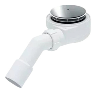 Сифон для душевого поддона АНИ Пласт E551C 1 1/2 дюйма 60 мм с переходной трубой 45° 40/50 мм хром