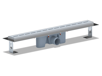 Трап линейный из нержавеющей стали АНИ Пласт TL2565M выпуск 50 мм решётка Киль матовая 650 мм