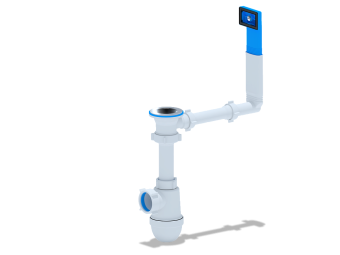 Сифон для мойки АНИ Пласт C0140 1 1/2 дюйма 40 мм с жестким переливом
