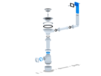 Сифон для мойки АНИ Пласт Грот A0145 3 1/2 дюйма 40 мм с жестким переливом