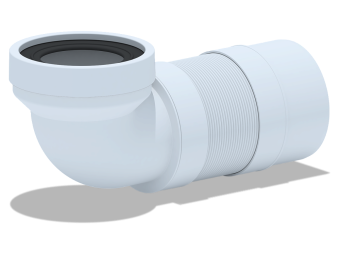 Удлинитель гибкий для унитаза АНИ Пласт K712R угол 90 градусов выпуск 110 мм 250-520 мм