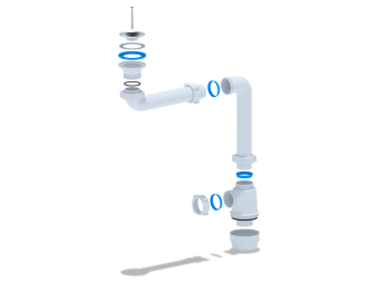 Сифон для мойки АНИ Пласт Грот A5000 1 1/2 дюйма 40 мм смещенный