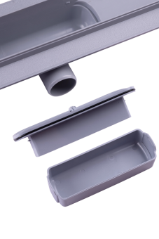 Трап линейный пластиковый АНИ Пласт TL1555G выпуск 40 мм решётка Киль глянцевая нержавеющая сталь 550 мм