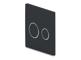 Клавиша смыва АНИ Пласт WP2430 для системы инсталляции Компакт матовая черная с хромированным обрамлением круглая