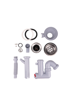 Cифон для мойки АНИ Пласт F серия F1045S 3 1/2 дюйма 40 мм с гибким переливом и отводом для стиральной машины