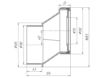 Эксцентрик жесткий 40 мм с выпуском 110 мм