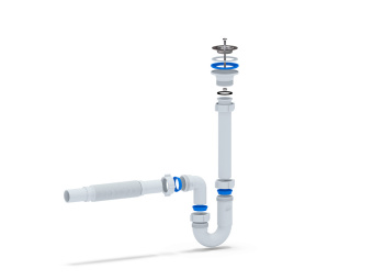 Сифон для раковины АНИ Пласт DB1005 1 1/4 дюйма 32 мм прямоточный с гибкой трубой 32х32 мм