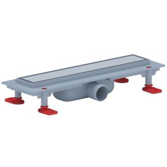 Трап линейный пластиковый АНИ Пласт TLQ1135M DN40 с сухим затвором и матовой решёткой Штиль 350х62 мм