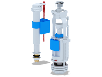 Набор с нижней подводкой АНИ Пласт WC9520C 1/2 дюйма с латунным штуцером двойная кнопка хром