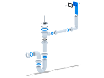 Сифон для мойки АНИ Пласт D0140 1 1/2 дюйма 40 мм прямоточный с жестким переливом