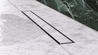 Трап линейный пластиковый АНИ Пласт TL1055 выпуск 40 мм решётка МОЛ под плитку 550 мм