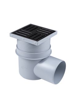 Трап для душа АНИ Пласт TQ1616 DN110 горизонтальный регулируемый с сухим затвором и решёткой из чугуна 150х150 мм